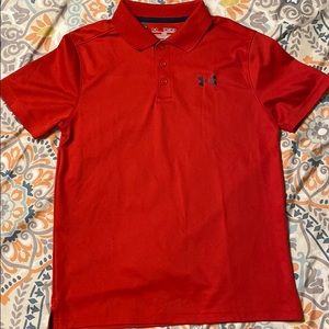 Short sleeve red collared youth shirt
